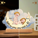 Light Me When You Want A BJ - Personalized Couple Shaped Plaque Light Base