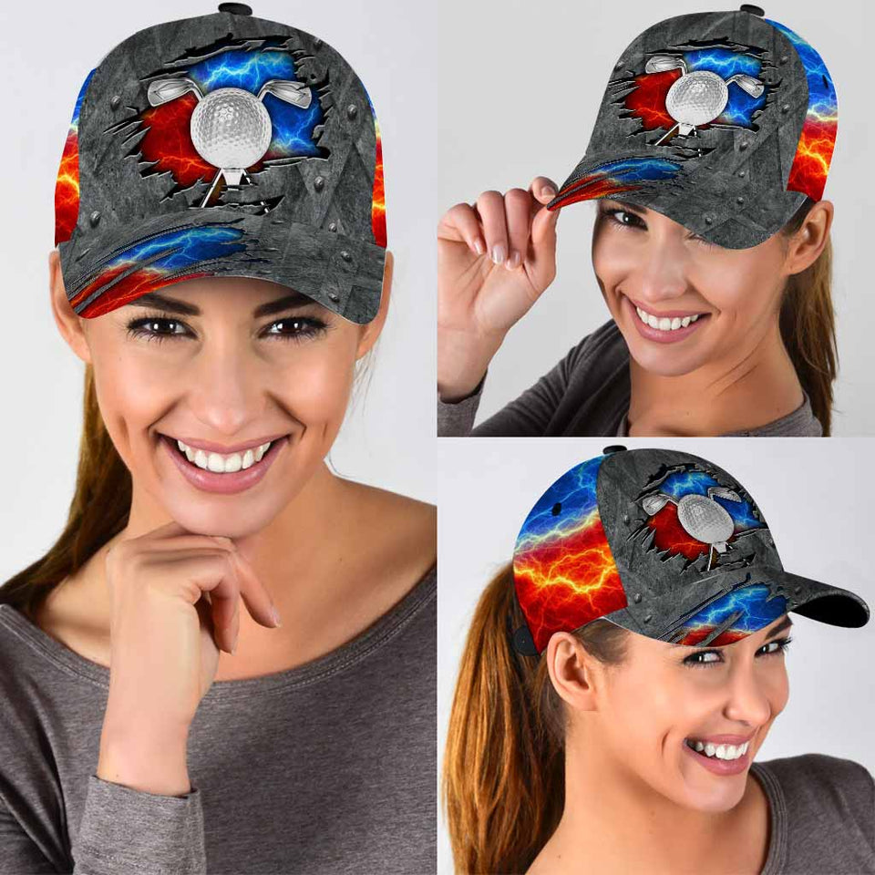 Golfer Metal 3D Printed Classic Cap