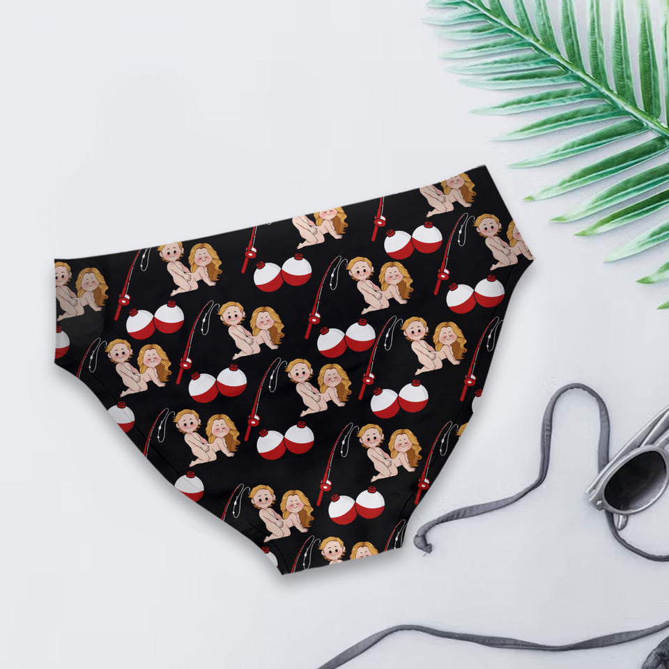 Lucky Fisherman And Best Catch of His Life - Personalized Fishing Women Briefs & Men Boxer Briefs
