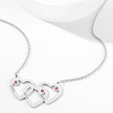 Triple Name - Personalized S925 Silver Triple Heart Name Necklace