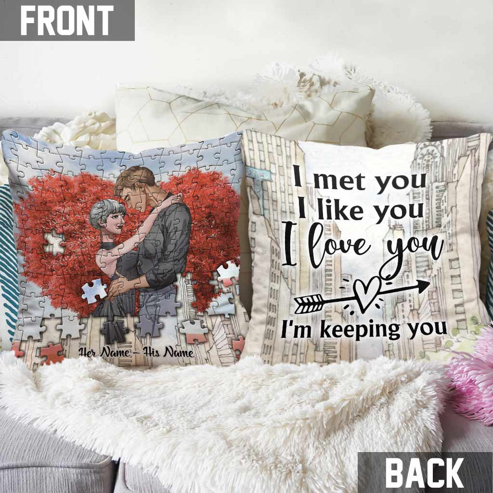 You're My Missing Puzzle - Personalized Couple Throw Pillow