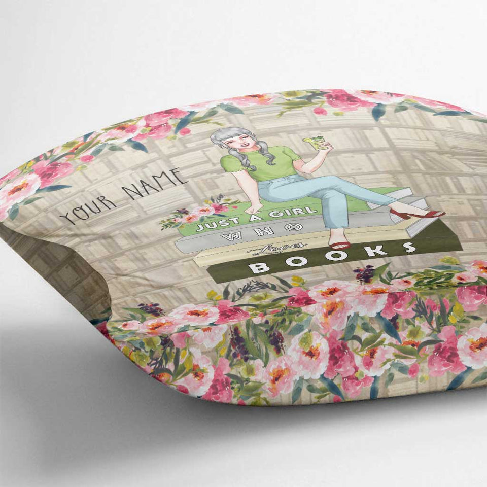 Just A Girl Who Loves Books - Personalized Throw Pillow