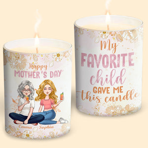 My Favorite Child Gave Me This Candle - Personalized Mother Candle With Wooden Lid