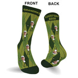 Grandpa's Lucky Golf Socks - Personalized Father's Day Grandpa Socks