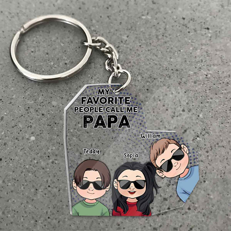 My Favorite People - Gift for grandpa, dad, mom, grandma, uncle, aunt, brother, sister - Personalized Keychain