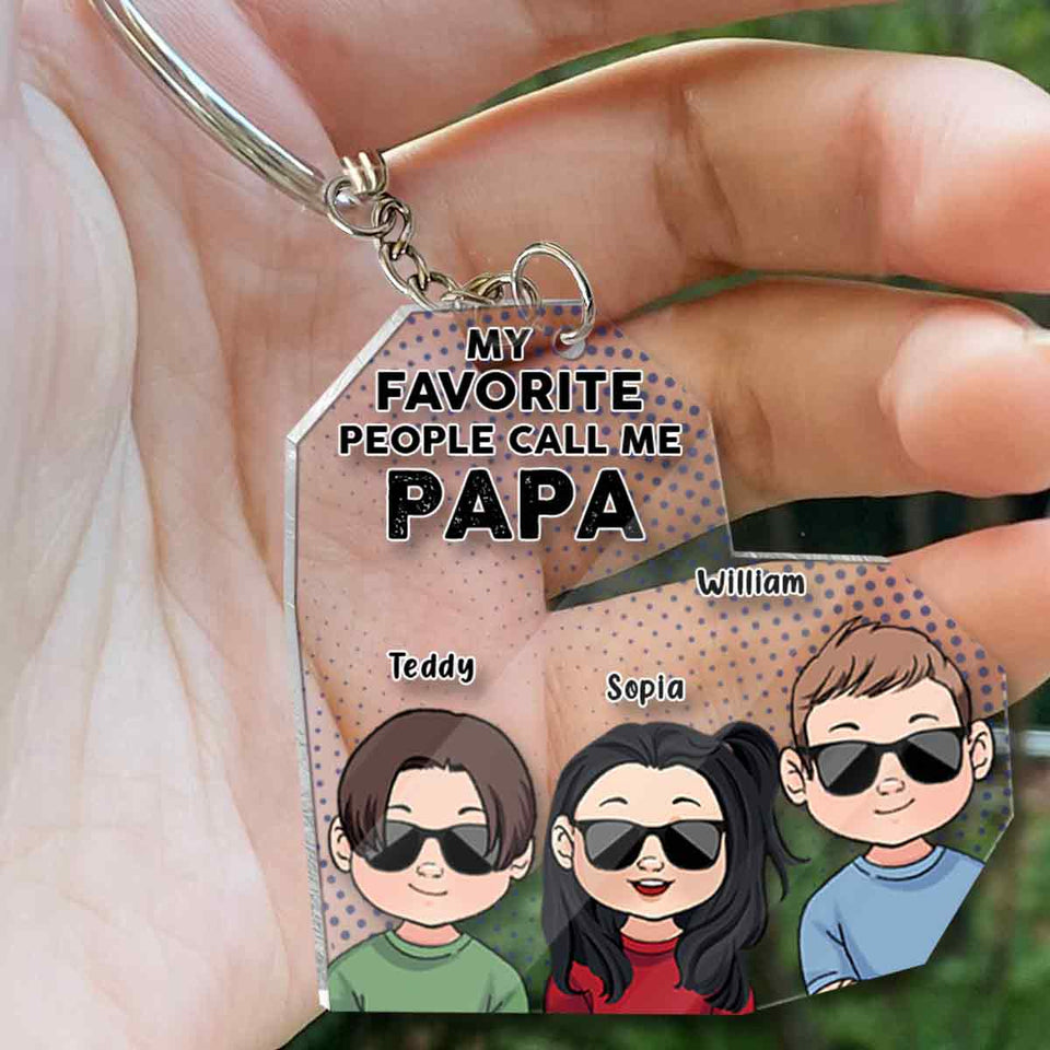 My Favorite People - Gift for grandpa, dad, mom, grandma, uncle, aunt, brother, sister - Personalized Keychain