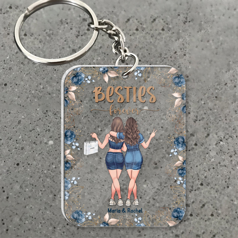 Besties Forever - Personalized Bestie Transparent Keychain