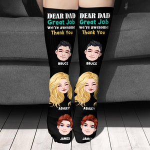 Dear Dad Great Job - Personalized Father Socks