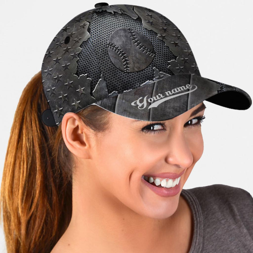 Love Baseball Personalized Cap With Printed Vent Holes
