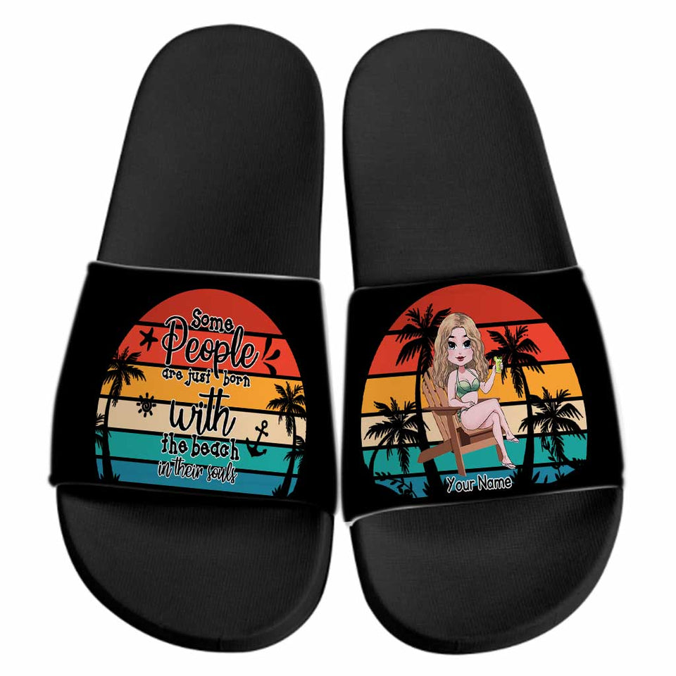 Life Is Better At The Beach - Personalized Sea Lover Slide Sandals