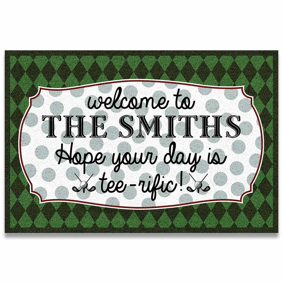 Hope Your Day Tee-rific - Golf Personalized Doormat