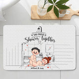 Save Water Shower Together - Personalized Couple Bathroom Curtain & Mats Set