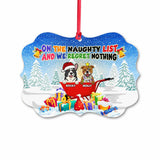 On The Naughty List - Personalized Christmas Dog Ornament (Printed On Both Sides)