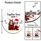 Together - Personalized Christmas Couple Ornament (Printed On Both Sides)