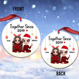 Together - Personalized Christmas Couple Ornament (Printed On Both Sides)