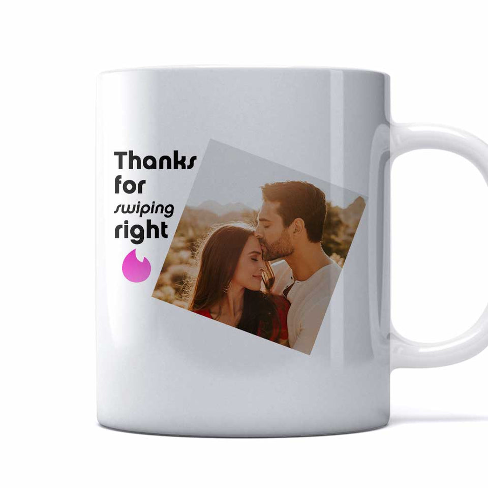 Thanks For Swiping Right - Couple Personalized Couple Mug