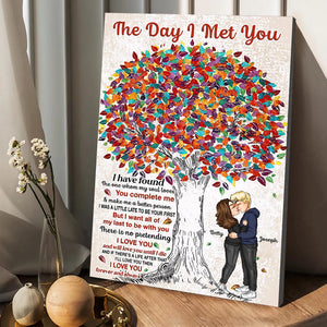 The Day I Met You - Personalized Couple Canvas And Poster