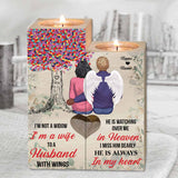 I'm A Wife To A Husband With Wings - Personalized Couple Candle Holder