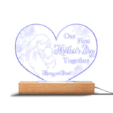 Our First Mother's Day Together - Personalized Mother's Day Mother Shaped Plaque Light Base