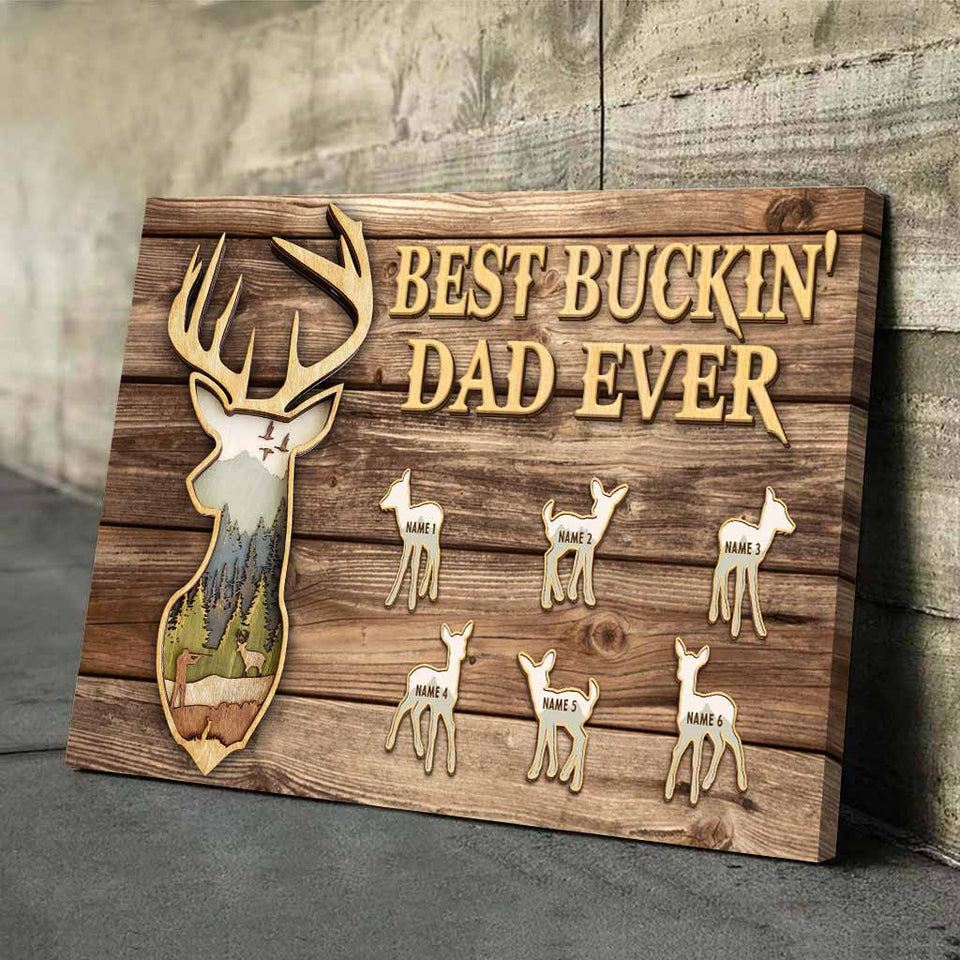 Best Buckin' Dad Ever - Personalized Father's Day Hunting Poster