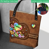 Colorful Heart Of Grandma Mother - Gift for grandma, grandma, mom - Personalized Tote Bag