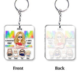 Mom First Friend First Love - Personalized Mother Transparent Transparent Keychain