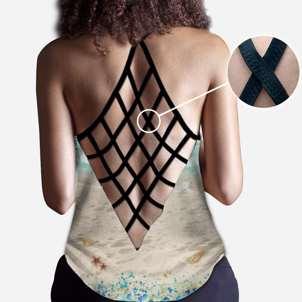 Tanned and Tipsy - Personalized Sea Lover Cross Tank Top