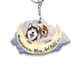 I Woof You To The Moon And Back - Personalized Dog Keychain (Printed On Both Sides)