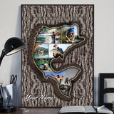 Fishing Memories Tree Carving Photo Inserted - Personalized Fishing Canvas and Poster