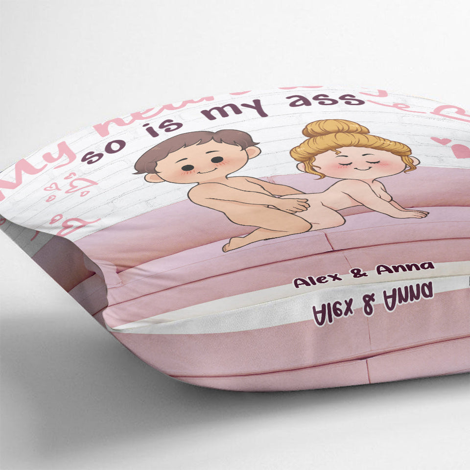 My Heart Is Yours - Personalized Couple Throw Pillow