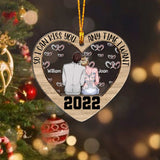 So I Can Kiss You - Personalized Christmas Couple Layers Mix Ornament