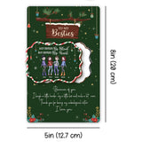 Not Sister By Blood But Sister By Heart - Personalized Christmas Bestie Wooden Card Pop Out Ornament