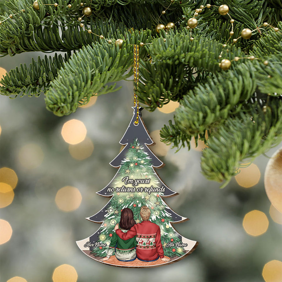 When We Get To The End Of Our Lives Together - Personalized Christmas Couple Wooden Card Pop Out Ornament