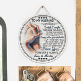 I Wish I Could Turn Back The Clock - Personalized Couple Round Wood Sign