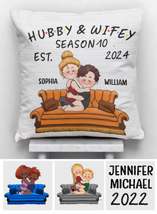 Hubby & Wifey - Personalized Husband And Wife Throw Pillow