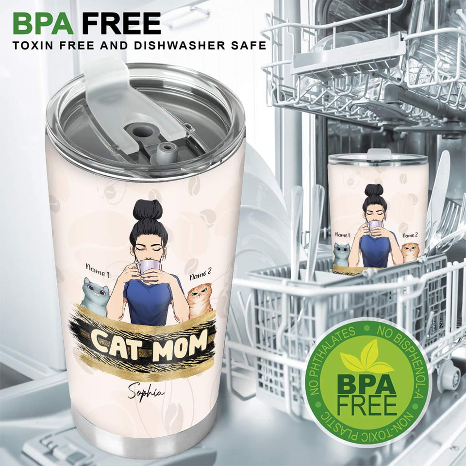 Cat Mom Coffee - Personalized Tumbler