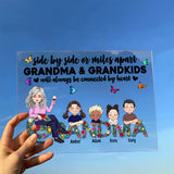 Always Be Connected By Heart - Personalized Mother's Day Grandma Transparent Acrylic Plaque