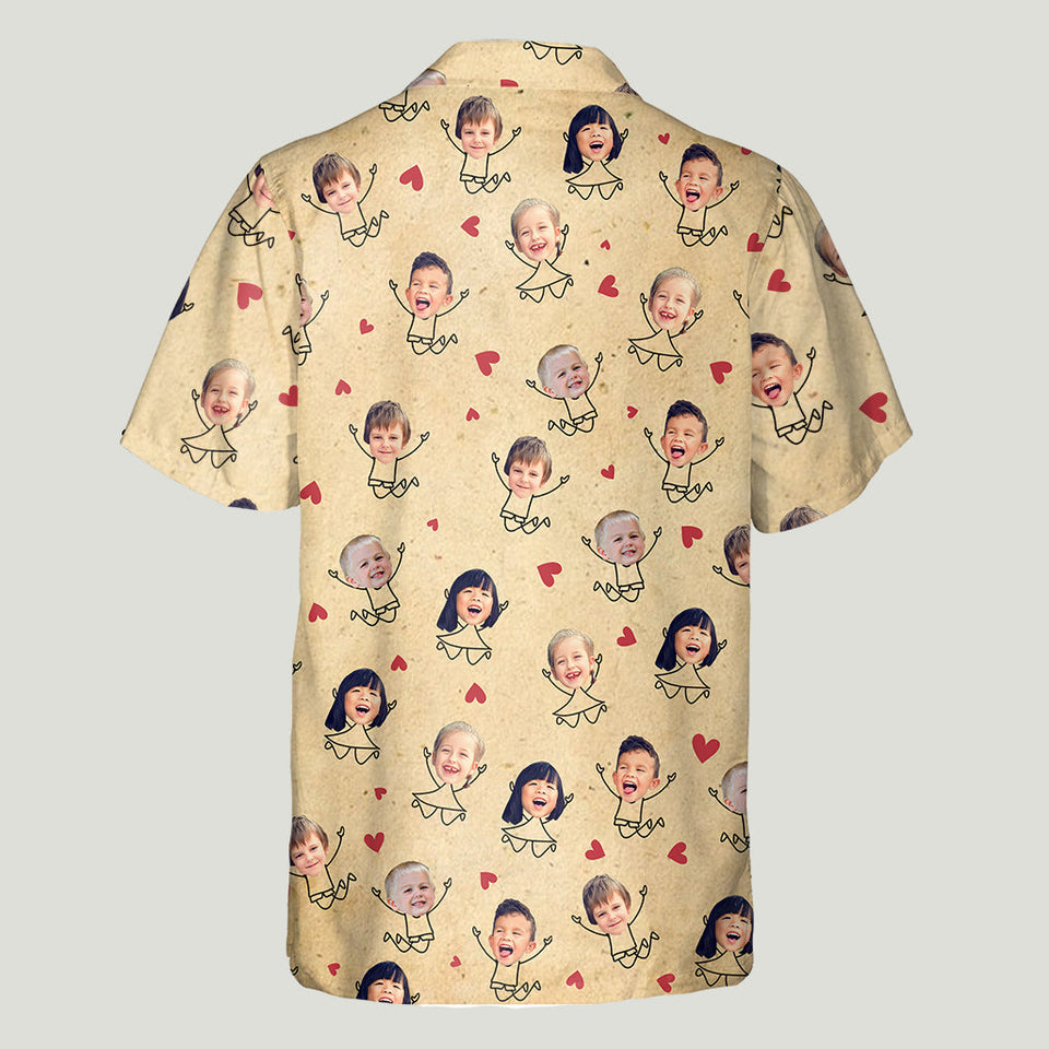 Dear Dad Great Job - Personalized Father Hawaiian Shirt