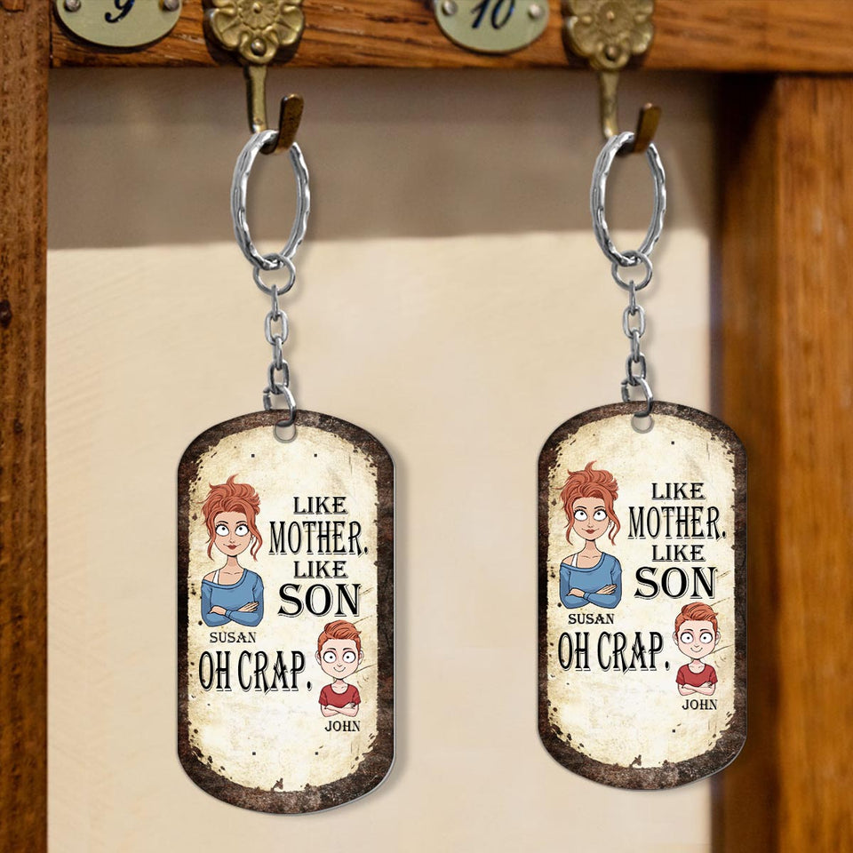Like Father Like Daughter Like Son - Gift for dad, mom, son, daughter - Personalized Stainless Steel Keychain