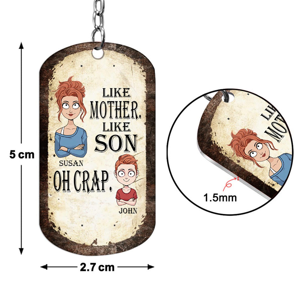 Like Father Like Daughter Like Son - Gift for dad, mom, son, daughter - Personalized Stainless Steel Keychain