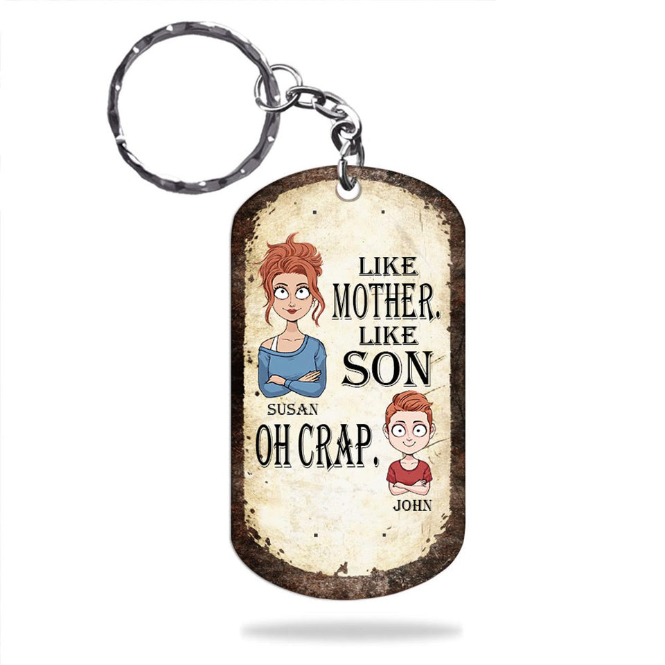 Like Father Like Daughter Like Son - Gift for dad, mom, son, daughter - Personalized Stainless Steel Keychain
