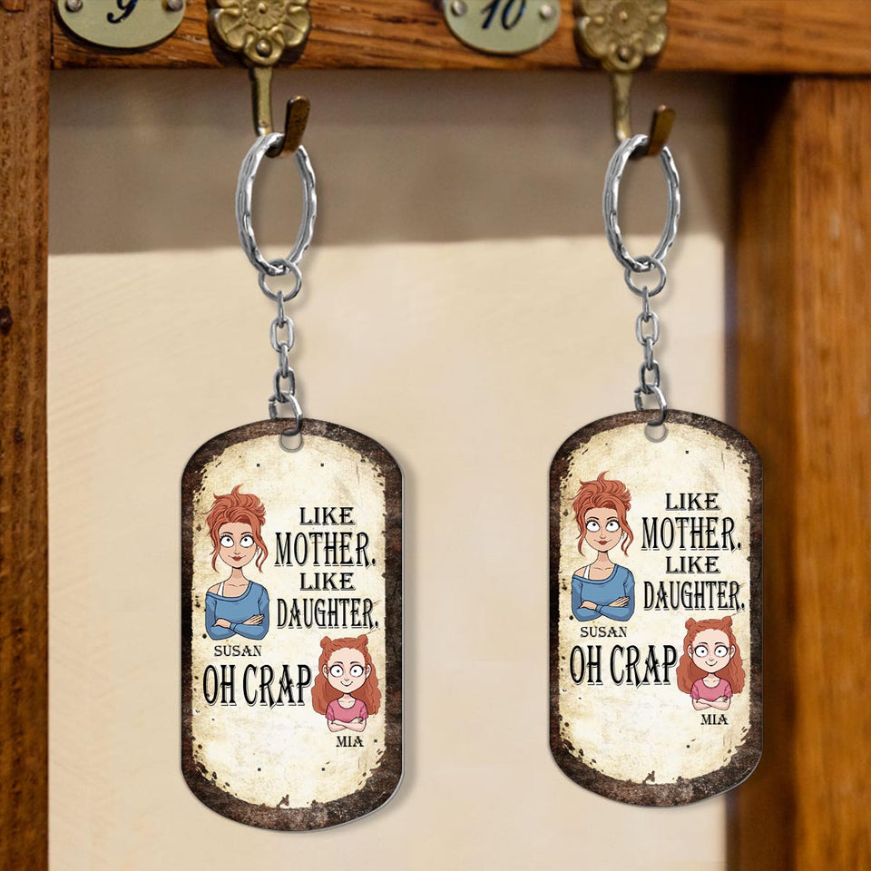 Like Father Like Daughter Like Son - Gift for dad, mom, son, daughter - Personalized Stainless Steel Keychain