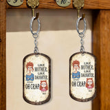Like Father Like Daughter Like Son - Gift for dad, mom, son, daughter - Personalized Stainless Steel Keychain