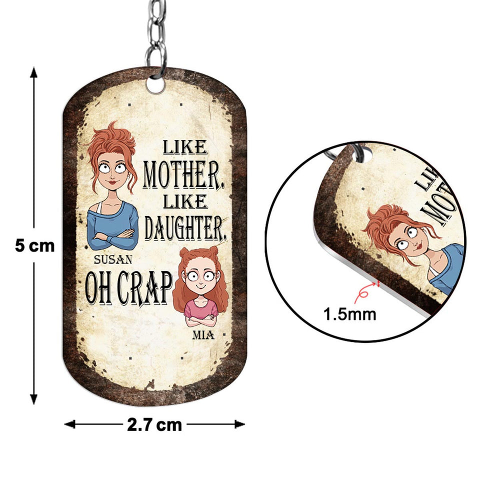 Like Father Like Daughter Like Son - Gift for dad, mom, son, daughter - Personalized Stainless Steel Keychain