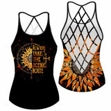 Always Take The Scenic Route - Camping Cross Tank Top