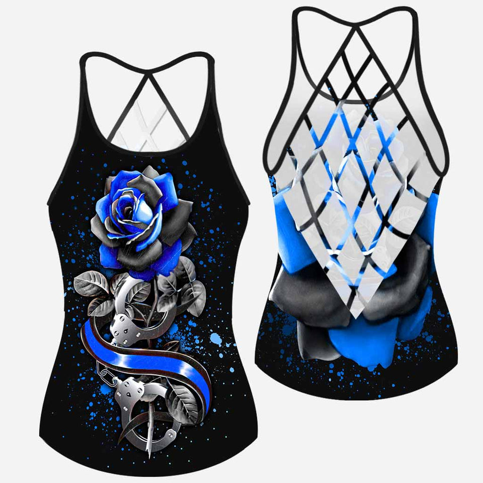 Blue Rose - Police Cross Tank Top