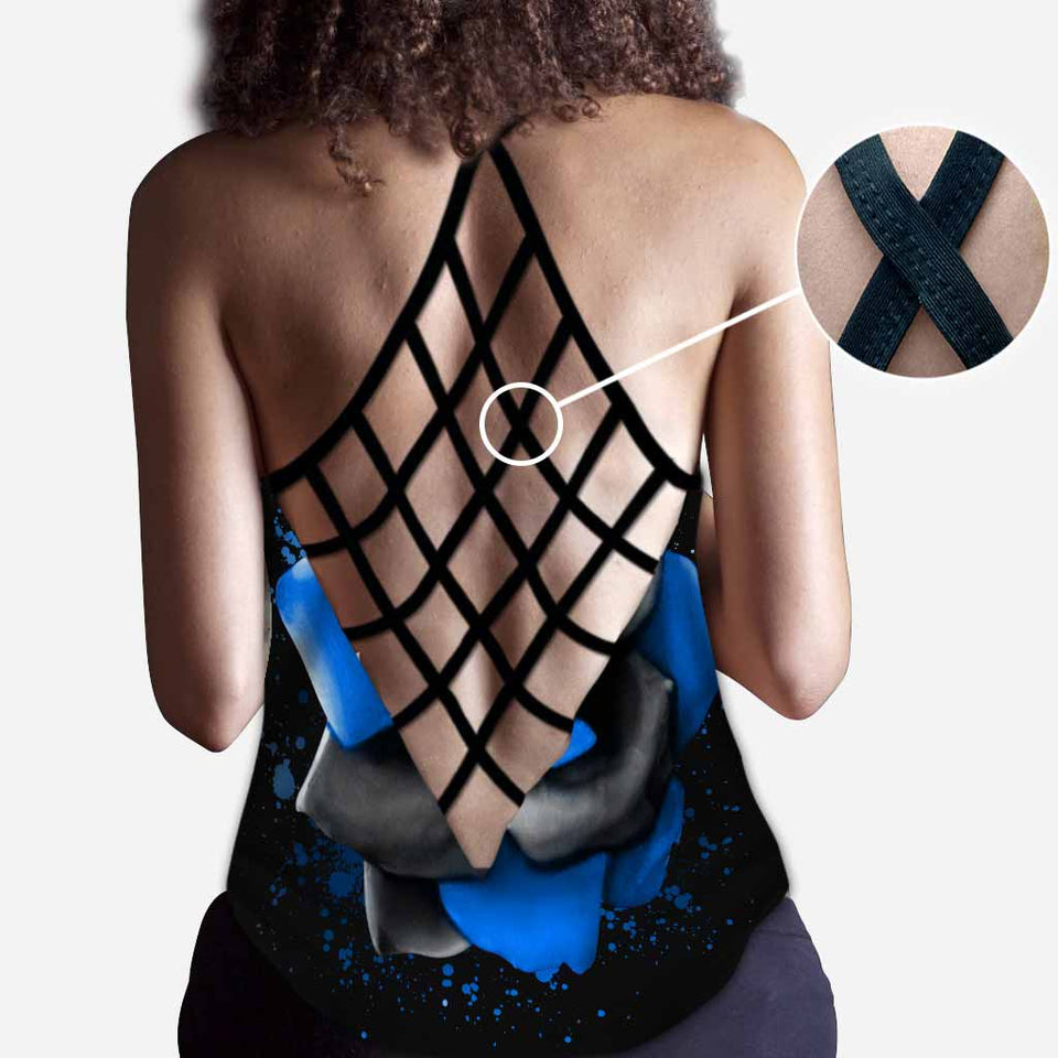 Blue Rose - Police Cross Tank Top