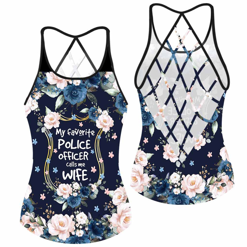 My Favorite Police Officer Cross Tank Top