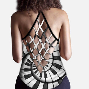 Love Music - Piano Cross Tank Top