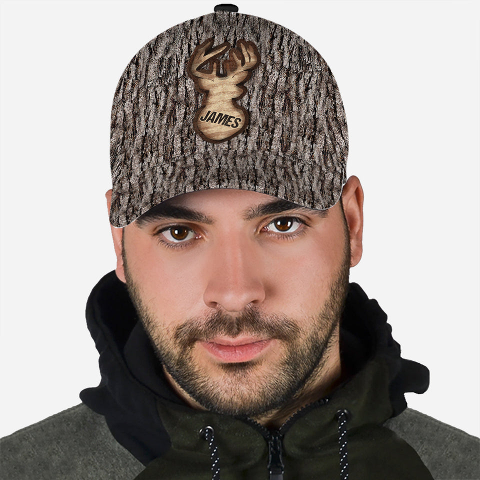 Love Hunting Tree Carving - Personalized Hunting Classic Cap